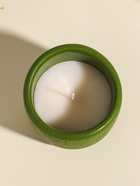 Свеча в подсвечнике вулканическом «Изгиб», зелёная, 8.3×8.5×7 см 10914032