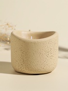 Свеча в подсвечнике вулканическом «Изгиб», белая, 8.3×8.5×7 см 10914034