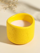 Свеча в подсвечнике вулканическом «Изгиб», жёлтая, 8.3×8.5×7 см 10914035