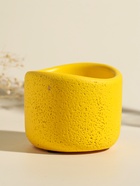 Свеча в подсвечнике вулканическом «Изгиб», жёлтая, 8.3×8.5×7 см 10914035