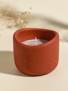 Свеча в подсвечнике вулканическом «Изгиб», персиковая, 8.3×8.5×7 см 10914036