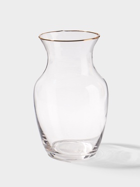 Ваза «Миа», 20×10.5 см, стекло, прозрачно-золотая