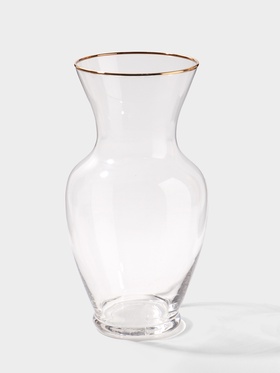 Ваза «Миа», 23×10.5 см, стекло, прозрачно-золотая