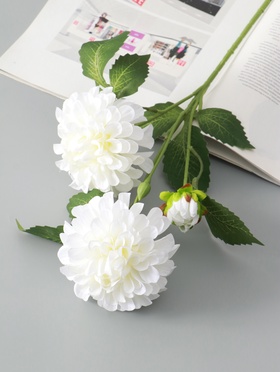 Цветы искусственные «Хризантема Бранхил черри», d=9 см, h=49 см, белые