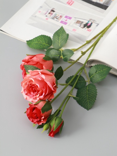 Цветы искусственные «Роза Августина галант», d=6 см, h=55 см, персиковые