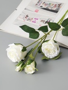 Цветы искусственные «Роза Августина галант», d=6 см, h=55 см, белые - фото 65465604