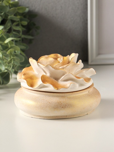 Шкатулка для украшений «Роза» 9×13 см, позолота