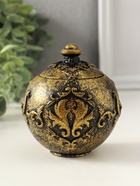 Шкатулка для украшений «Флоренция» 10×9 см, гипс, старое золото 10970258