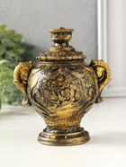 Шкатулка для украшений «Самовар» 10×12×8 см, гипс, состаренное золото 10970261