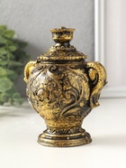 Шкатулка для украшений «Самовар» 10×12×8 см, гипс, состаренное золото 10970261