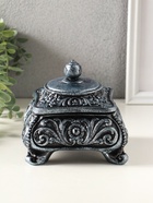 Шкатулка для украшений «Виктория» 11×12 см, гипс, состаренное серебро 10970262