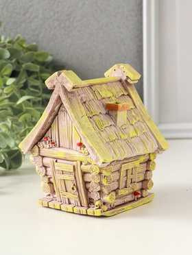 Шкатулка для украшений «Избушка» 12×11×9 см, гипс, коричневый