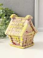 Шкатулка для украшений «Избушка» 12×11×9 см, гипс, коричневый 10970263