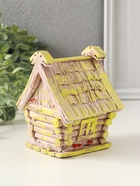 Шкатулка для украшений «Избушка» 12×11×9 см, гипс, коричневый 10970263