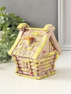 Шкатулка для украшений «Избушка» 12×11×9 см, гипс, коричневый 10970263