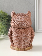 Шкатулка "Сова Теремок" 15х10 см, гипс, коричневый с росписью 10970264