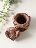 Шкатулка "Сова Теремок" 15х10 см, гипс, коричневый с росписью 10970264