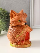 Шкатулка "Лисичка Теремок" 15х10 см, гипс, рыжий 10970266