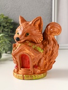 Шкатулка "Лисичка Теремок" 15х10 см, гипс, рыжий 10970266
