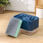 УЦЕНКА Дозатор для моющего средства с подставкой для губки, губка в комплекте, синий - Фото 2