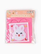 Вышивка по фетру "Зайка", 20,5*20,5 см, цвет розовый 10939776