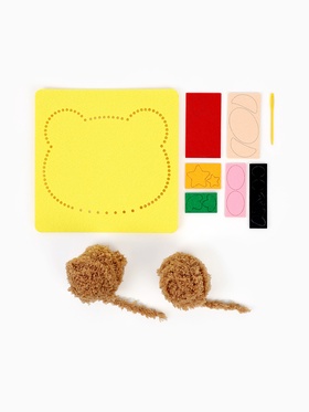 Вышивка по фетру "Медвежонок", 20,5*20,5 см, цвет желтый