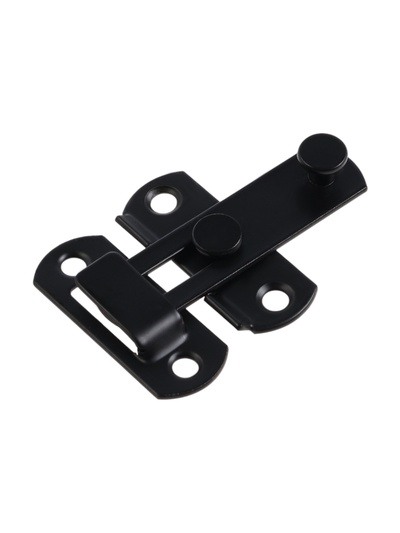 Шпингалет накладной ТУНДРА, прямой, 70 мм, черный