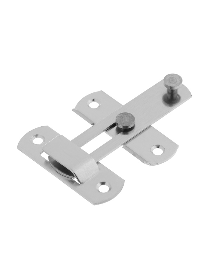 Шпингалет накладной ТУНДРА, прямой, 100 мм, цвет хром - Фото 1