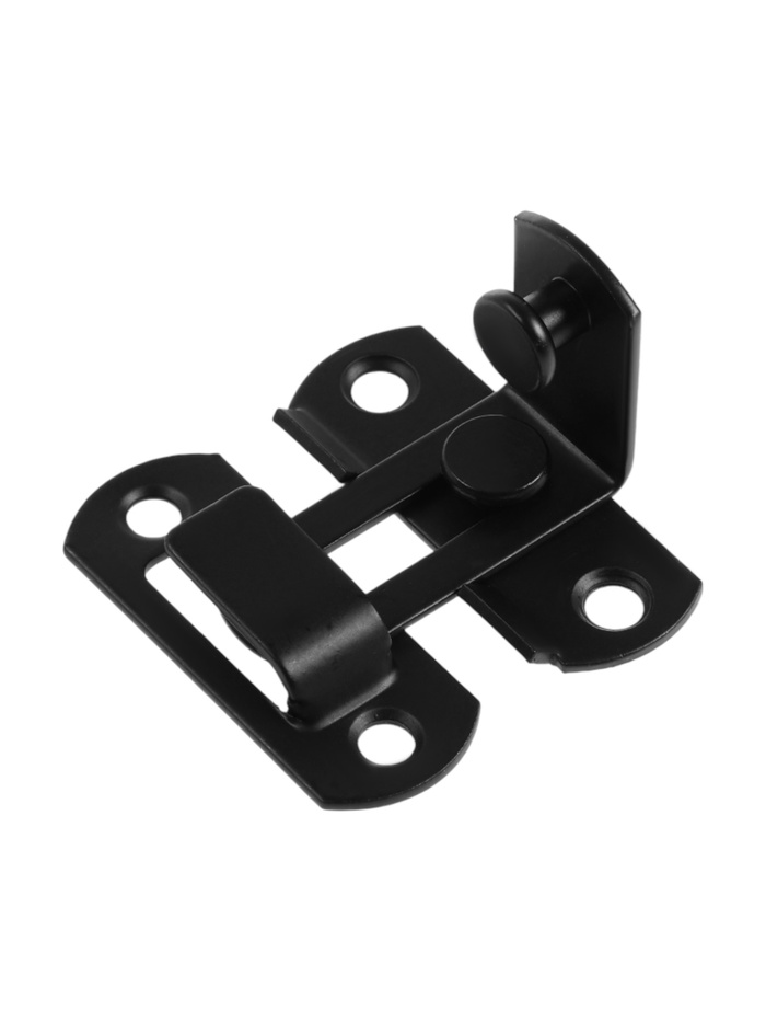 Шпингалет накладной ТУНДРА, угловой, 41×32 мм, черный