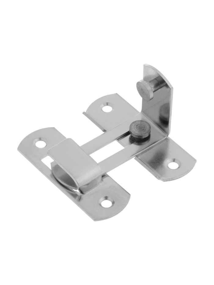 Шпингалет накладной ТУНДРА, угловой, 60×43 мм, цвет хром