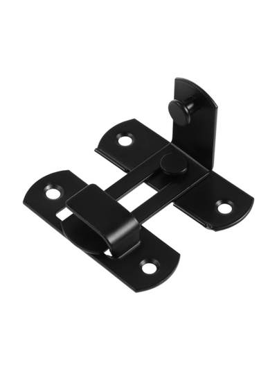 Шпингалет накладной ТУНДРА, угловой, 60×43 мм, черный