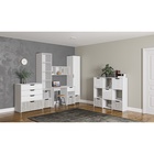 УЦЕНКА Шкаф-пенал бельевой Мико, 440×420×2050, Белый/Бриллиант/Бетон - Фото 3