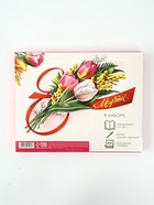 Подарочный набор: ежедневник А6, блок с липким слоем, ручка "С 8 Марта" - фото 65465777