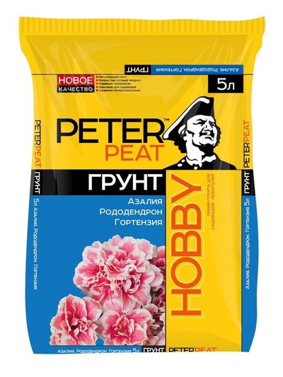 Грунт для Азалий, Рододендронов, Гортензий PETER PEAT, линия «Хобби», 5 л