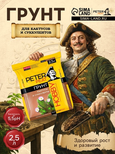 Грунт для Кактусов и суккулентов PETER PEAT, линия «Хобби», 2.5 л