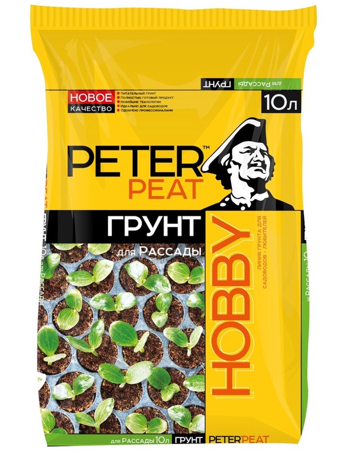 Грунт для Рассады PETER PEAT, линия «Хобби», 10 л