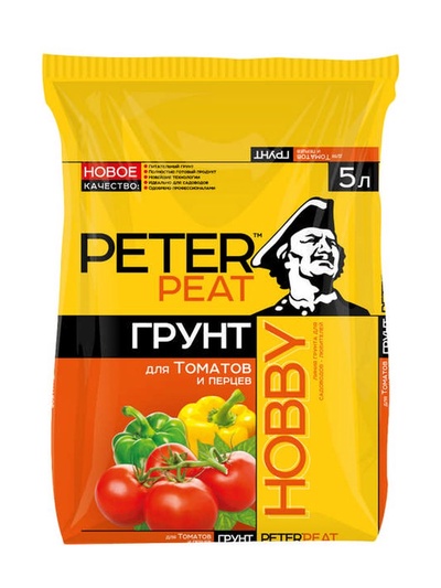 Грунт для Томатов и Перцев PETER PEAT, линия «Хобби», 5 л