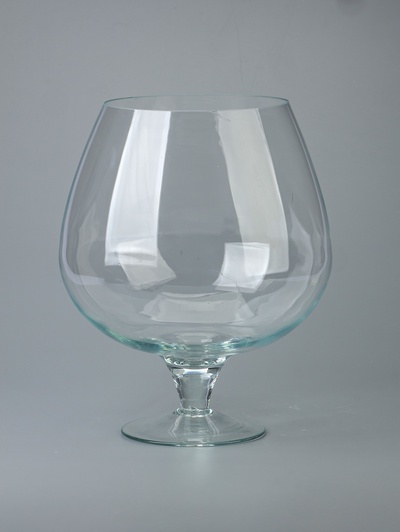 УЦЕНКА Ваза "Бренди" бокал на ножке H=35х29,5см, d=16.5см,V=12 л 2525 прозрачная