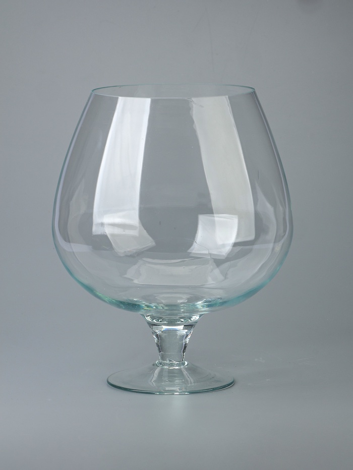 УЦЕНКА Ваза "Бренди" бокал на ножке H=35х29,5см, d=16.5см,V=12 л 2525 прозрачная - Фото 1