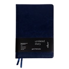 УЦЕНКА Ежедневник недатированный Calligrata. Nebraska, А5, 136 листов, в линейку, кожзам, золотой срез, синий - Фото 2