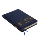 УЦЕНКА Ежедневник недатированный Calligrata. Nebraska, А5, 136 листов, в линейку, кожзам, золотой срез, синий - Фото 3