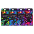 УЦЕНКА Карандаши акварельные 12 цветов, в картонной коробке, треугольные,дер, с кист,Животные МИКС 1 10981396