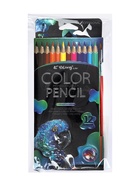 УЦЕНКА Карандаши акварельные 12 цветов, в картонной коробке, треугольные,дер, с кист,Животные МИКС 1 10981396