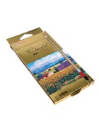 УЦЕНКА Карандаши 12 цветов, в картонной коробке, шестигранные, корпус золото, деревянные, Пейзаж МИК 10981397