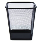 УЦЕНКА Корзина для бумаг, сетка, металл, квадратная, черная 17 литров - Фото 1