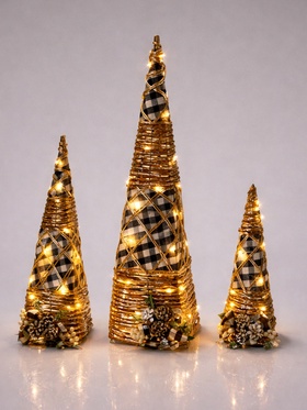 {{photo.Alt || photo.Description || 'УЦЕНКА Светодиодная фигура «Конусы ЭКО», 40×60×80 см, 90 LED, от батареек ААх2, свечение тёплое белое'}}