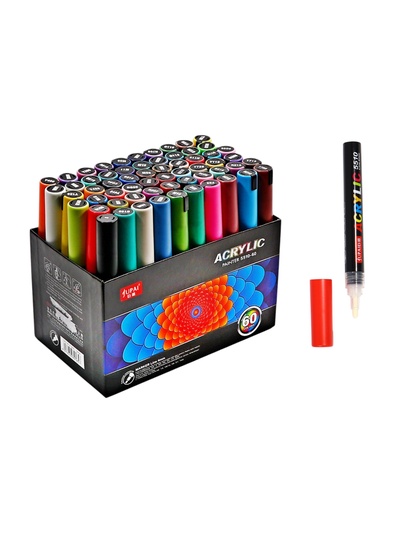 УЦЕНКА Набор акриловых маркеров, 60 цветов, пулевидный наконечник, пишущий узел 4 мм