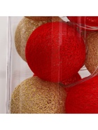 УЦЕНКА Гирлянда «Нить» 5 м с насадками «Клубки красно-золотистые», IP20, прозрачная нить, 20 LED, свечение тёплое белое, 220 В - Фото 12