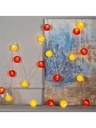 УЦЕНКА Гирлянда «Нить» 5 м с насадками «Клубки красно-золотистые», IP20, прозрачная нить, 20 LED, свечение тёплое белое, 220 В - Фото 5