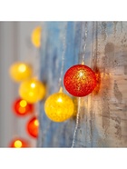 УЦЕНКА Гирлянда «Нить» 5 м с насадками «Клубки красно-золотистые», IP20, прозрачная нить, 20 LED, свечение тёплое белое, 220 В - Фото 8